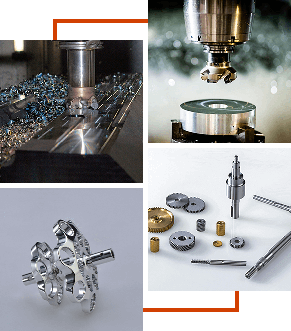 A series of photos showing different types of machine parts.