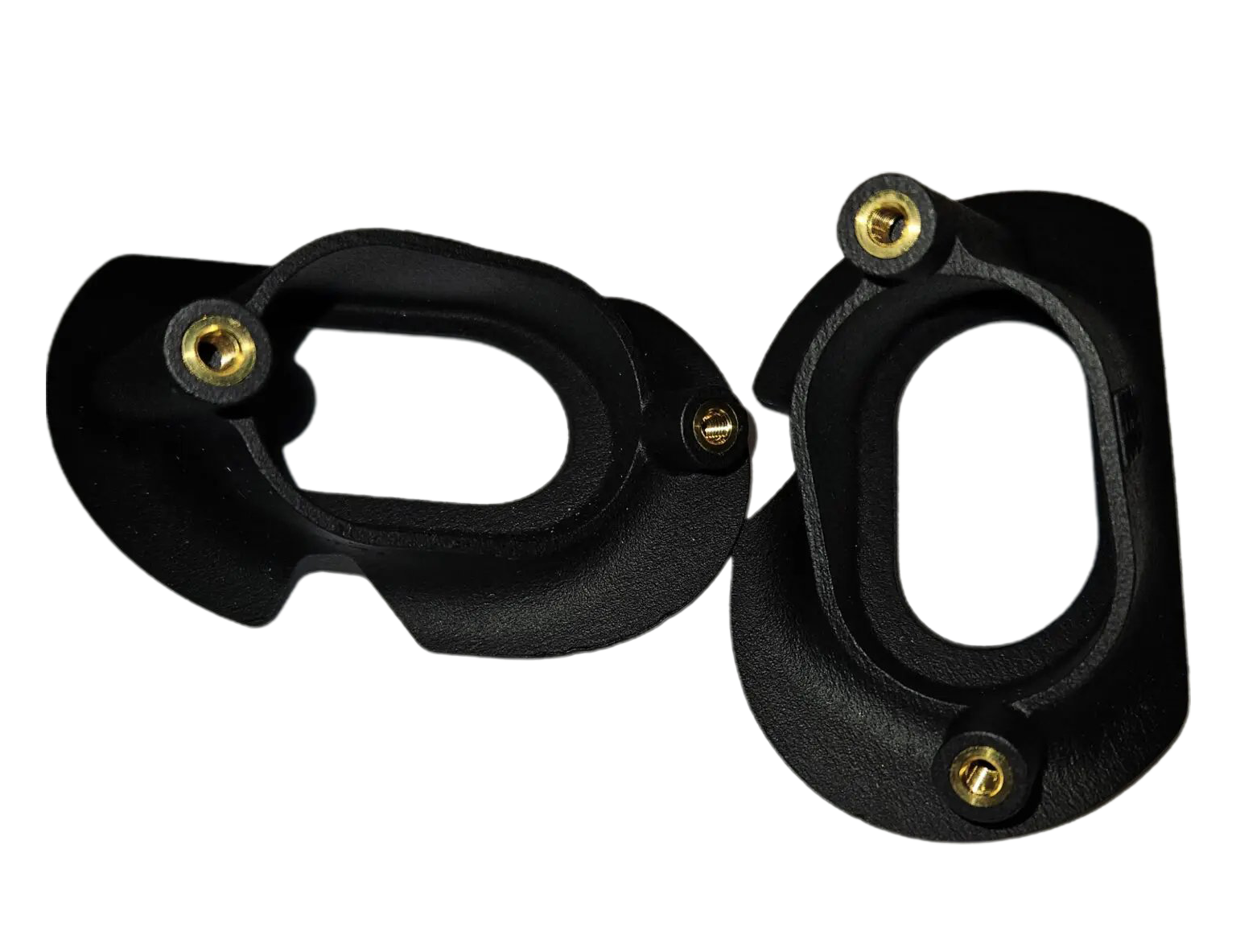 A black chain with gold rivets on it.